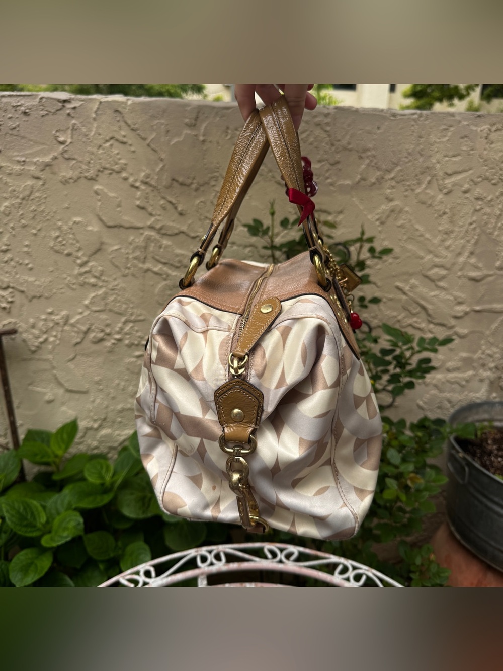 Y2K Coach Satin Monogramed Handbag - Picture 4 of 8